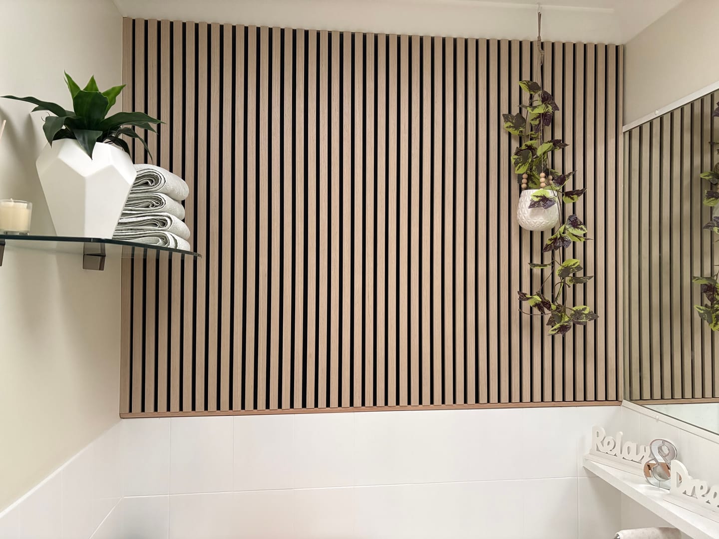 Customer photo review of Light Oak Acoustic Slat Wall Panel - 290cmx60cm