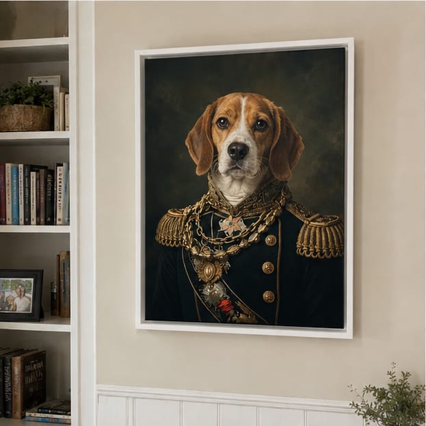 Customer photo review of Custom Royal Military Pet Portrait Canvas