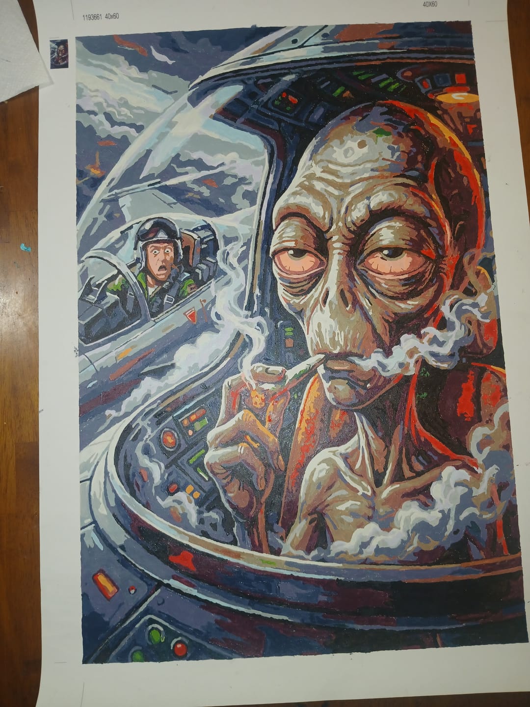 Customer photo review of Stoned Alien Jet Pilot (Paint by Numbers)