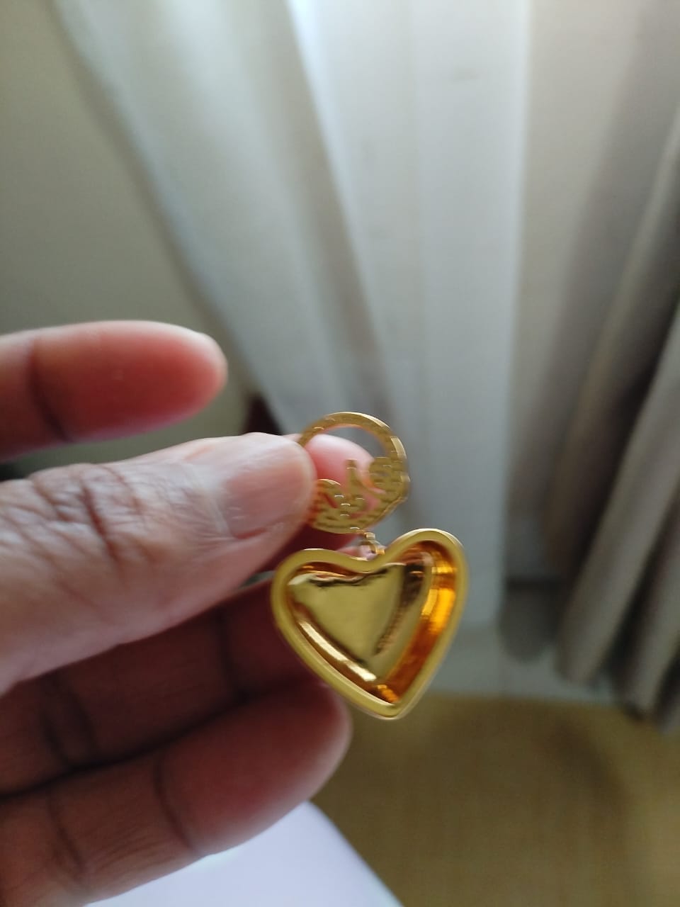 Customer photo review of Black Era Adore Gold Earrings