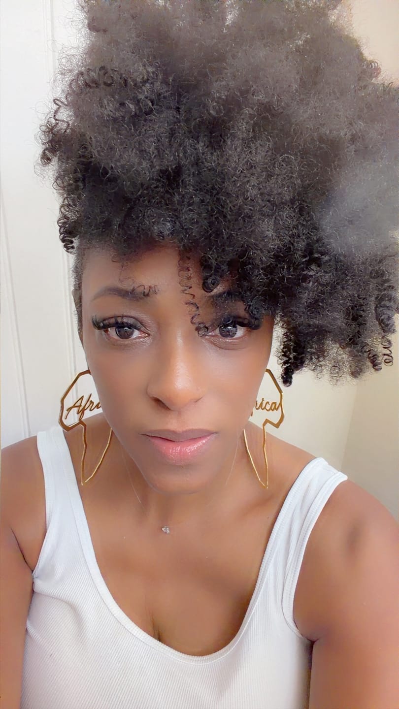 Customer photo review of Africa Map Hoop Earring with Africa