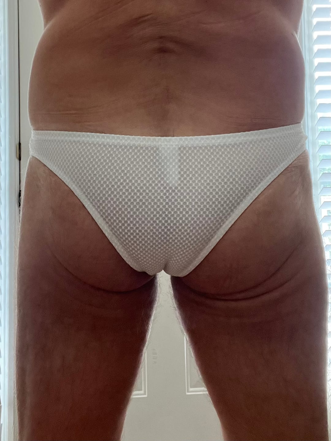 Customer photo review of 4 Pack Men's Sexy Low-Rise Durable Stretch Skin-Friendly Thongs