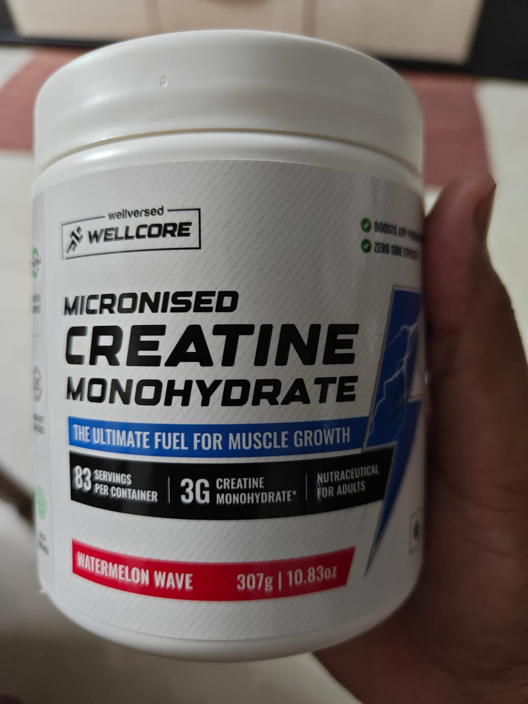 Customer photo review of Wellcore - Pure Micronised Creatine Monohydrate | Watermelon Wave (307g, 83 servings)