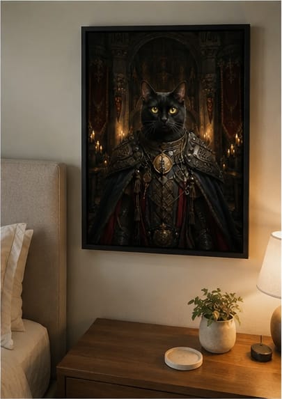 Customer photo review of Custom Medieval Royal Pet Portrait Canvas