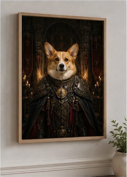 Customer photo review of Custom Medieval Royal Pet Portrait Canvas