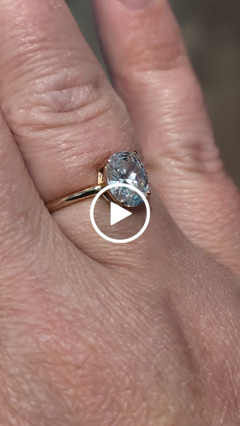 Customer video review of Oval Solitaire Diamond-Inspired Ring 2ct