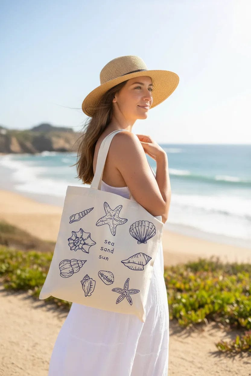 Customer photo review of Wrapzy Sea Sand Sun Tote Bag