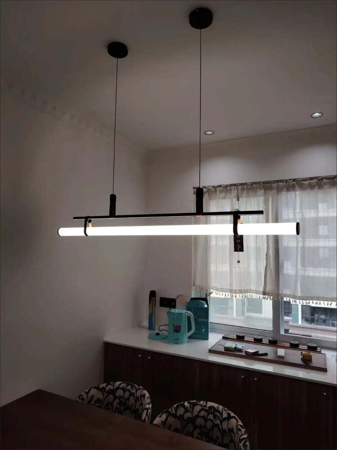 Customer photo review of Long Tube Dining Pendant