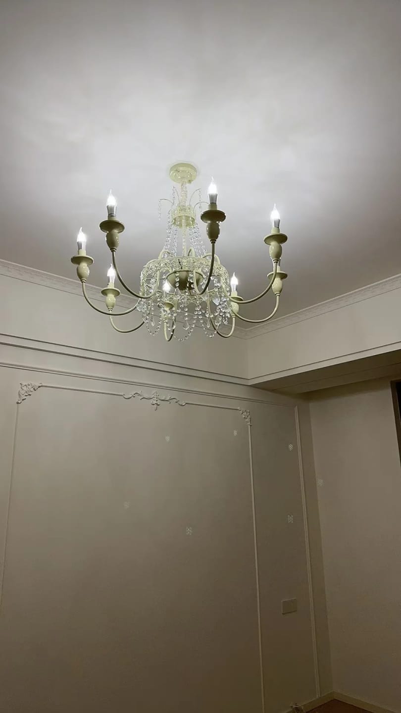 Customer photo review of Modern 6-Light Crystal Chandelier White