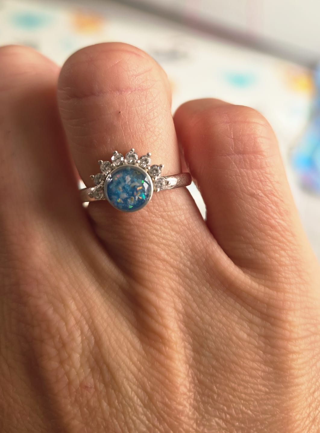 Customer photo review of Celestial Cubic Zirconia Accent Keepsake Ring