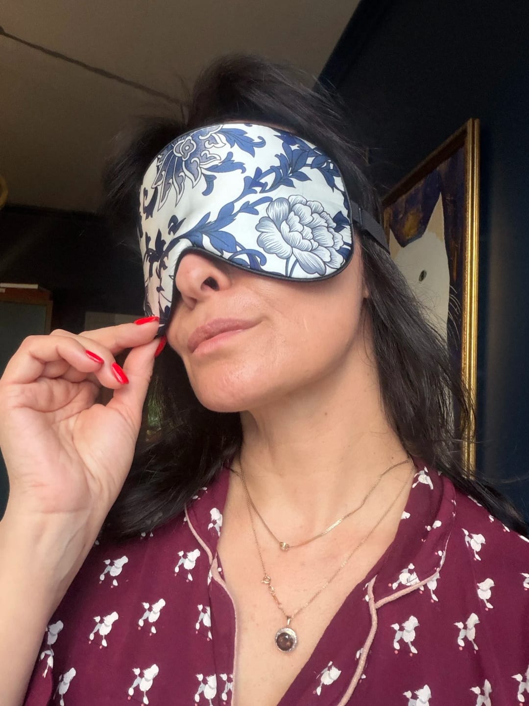 Customer photo review of Moonveil Silk Sleep Mask