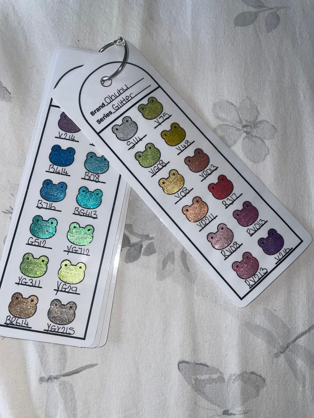 Customer photo review of Ohuhu Acrylic Metallic Glitter Markers, 24 Colors - 0.7mm & 3mm Tip Paint Pens