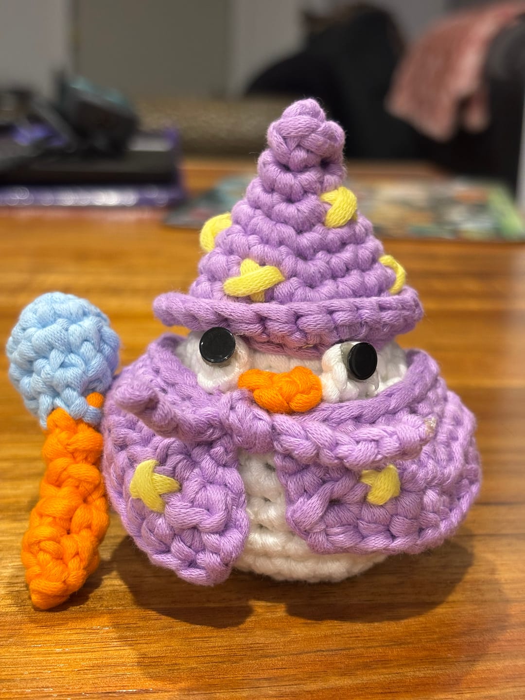 Customer photo review of Merlin the Wizard Owl Crochet Kit