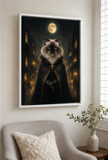 Customer photo review of Custom Gothic Hooded Pet Portrait Canvas Wall Art