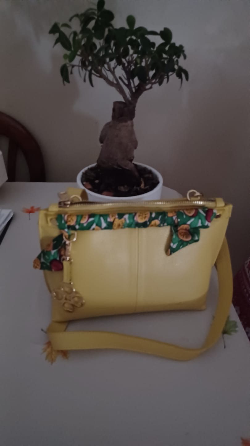 Customer photo review of BORSA MINI SOFY PELLE GIALLO