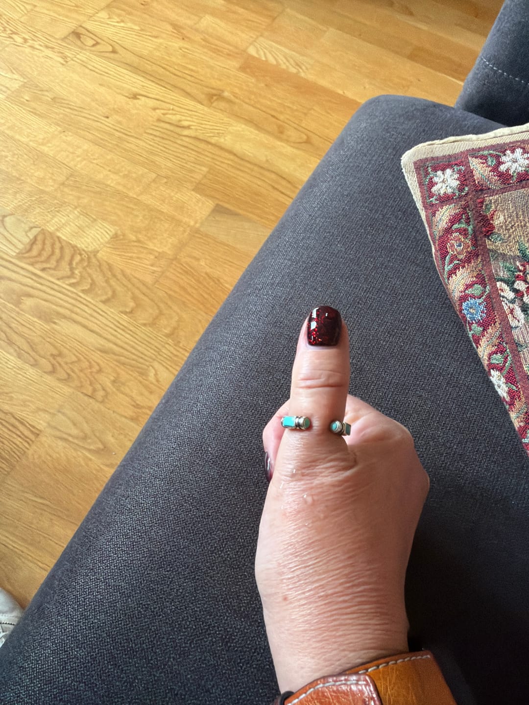 Customer photo review of Victory Power Success Wealth Turquoise Sterling Silver Ring