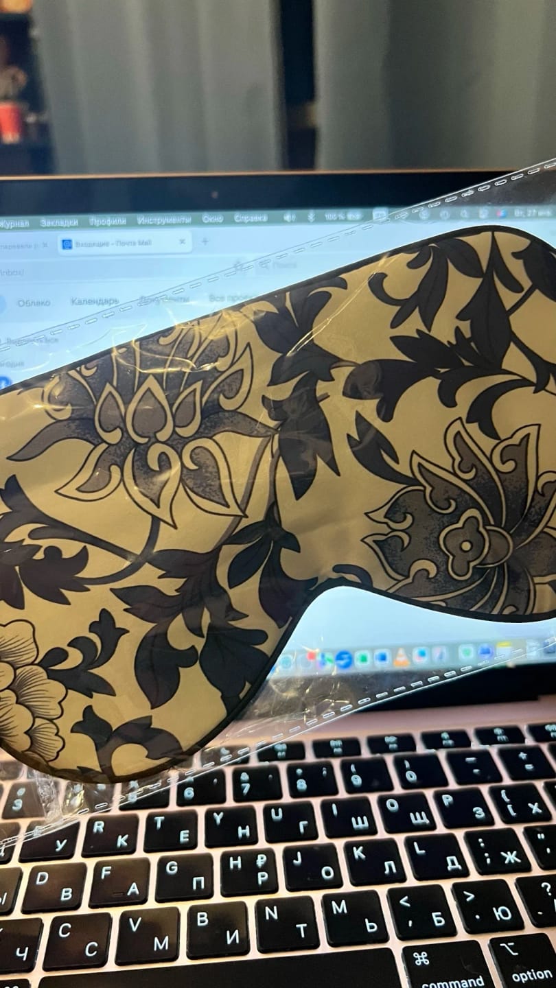 Customer photo review of Moonveil Silk Sleep Mask