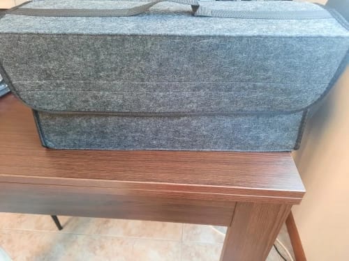 Customer photo review of Car Storage Box, Portable, Foldable Car Trunk Organizer, Felt Cloth Storage Box, Car Interior Tidying Container, Car Organizer