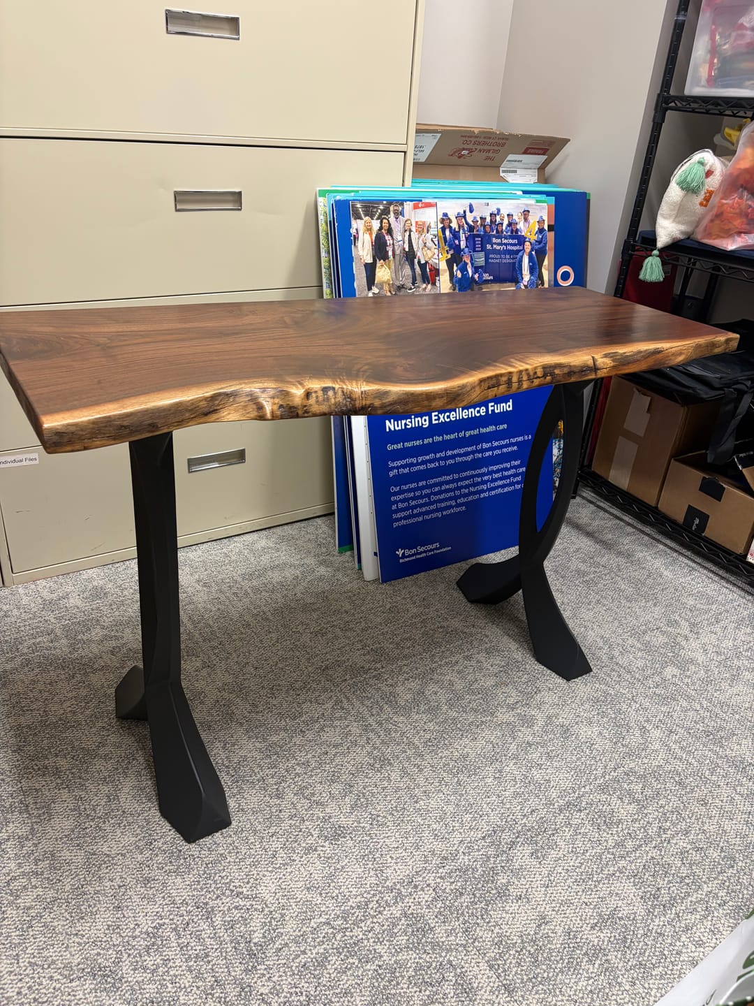 Customer photo review of Console Table Legs 207 Curva 28" H Metal Furniture for Modern Custom Style