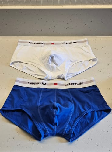 Customer photo review of 2 Pack Men's Breathable Big Pouch Trunks