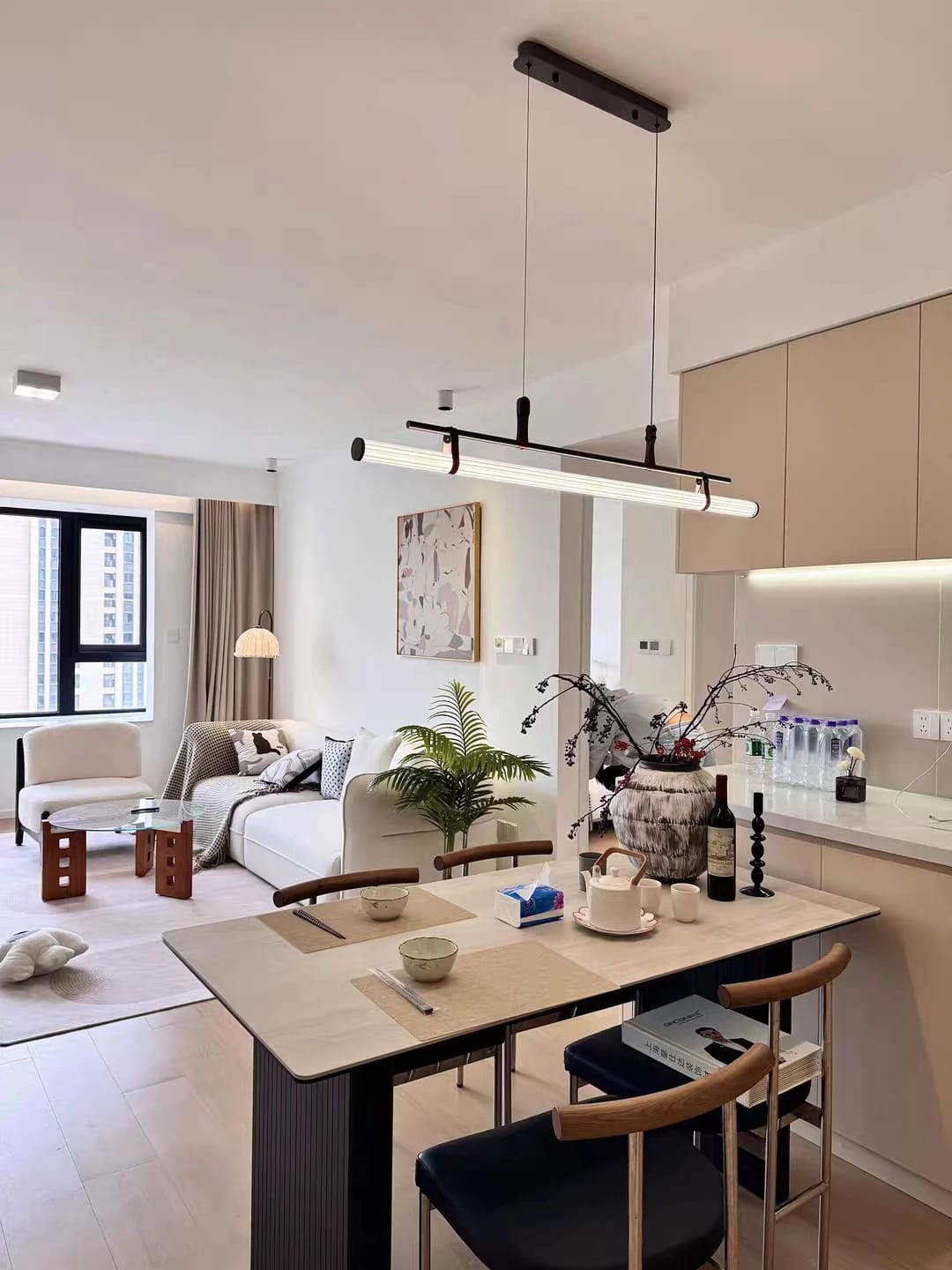 Customer photo review of Long Tube Dining Pendant