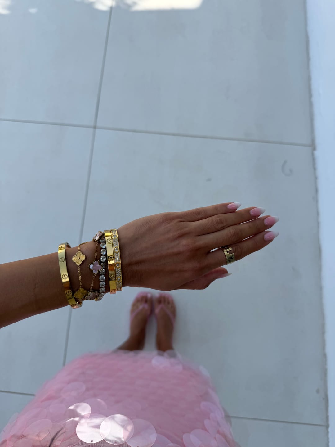 Customer photo review of Shine Clover Armband | 18K vergoldet