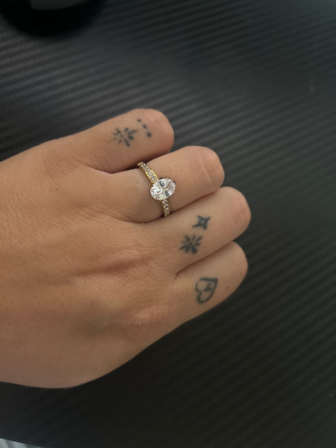 Customer photo review of Oval Solitaire Ring 1ct