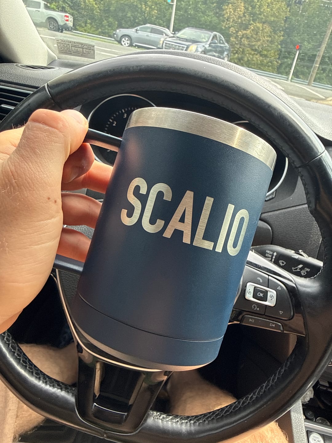 Customer photo review of Custom Engraved 15oz Camp Mug