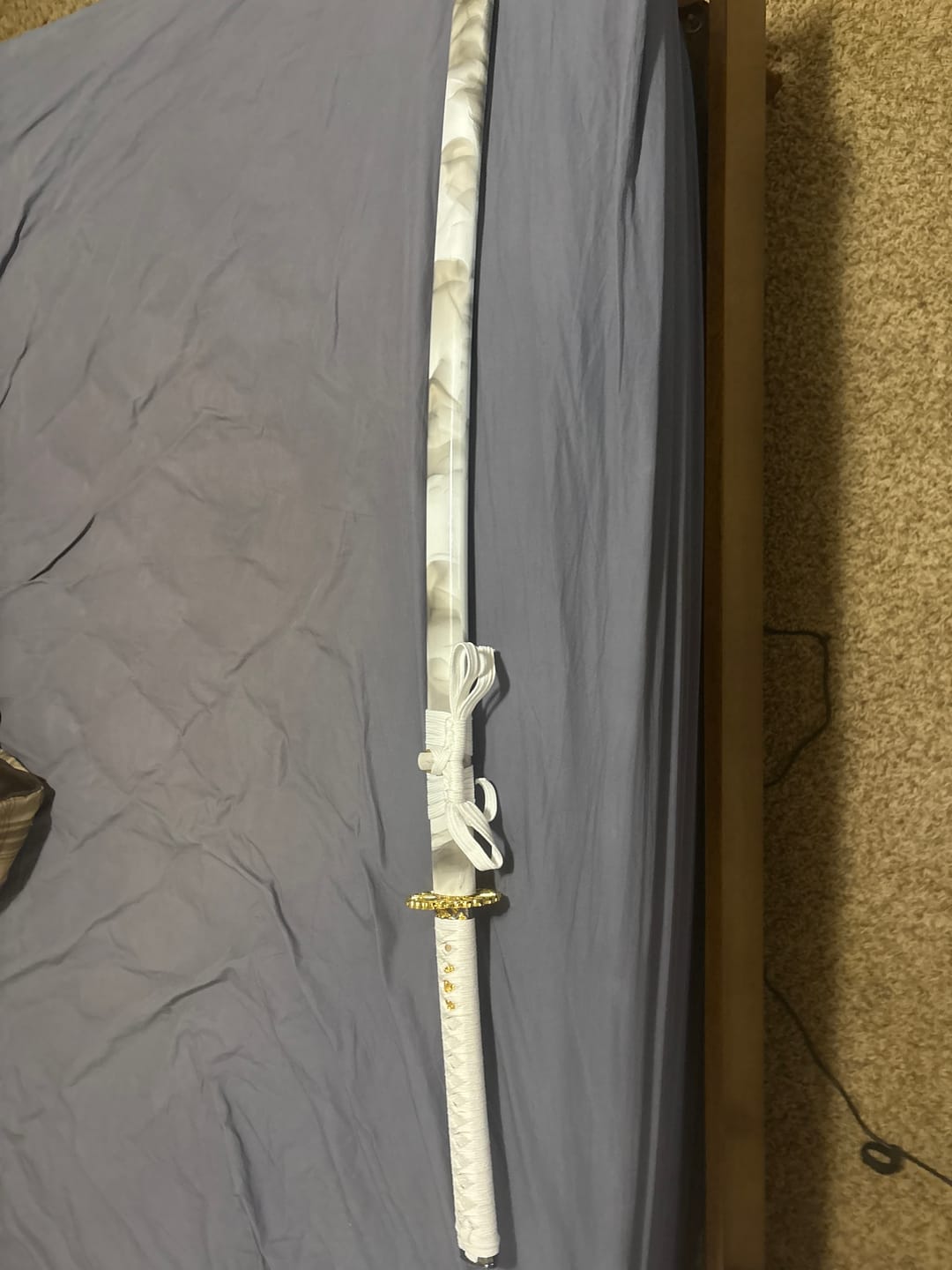 Customer photo review of The Yuki Senshi Handmade Katana Carbon Steel
