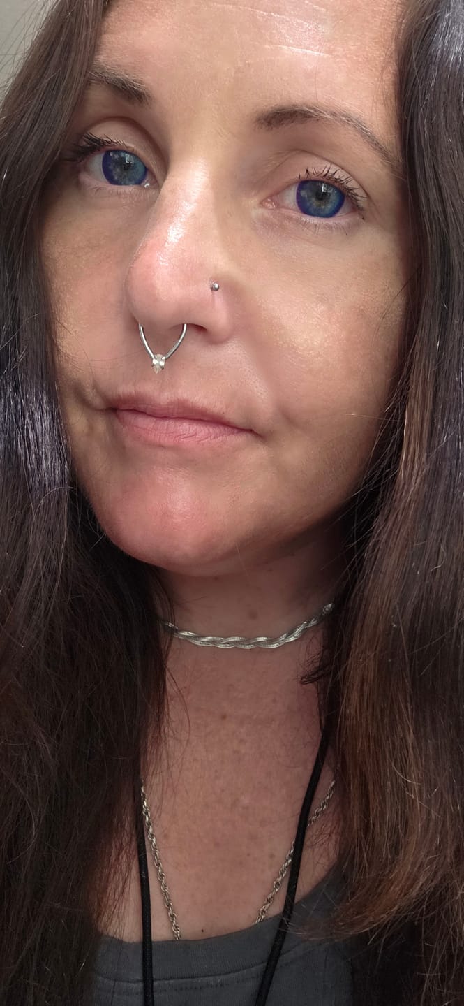 Customer photo review of Yari Blue Prescription Colored Contact Lenses