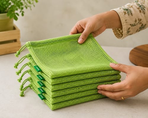 Customer photo review of Wrapzy Mesh Vegetable Bags