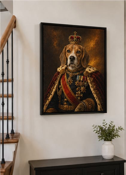 Customer photo review of Custom Royal Pet Portrait Canvas