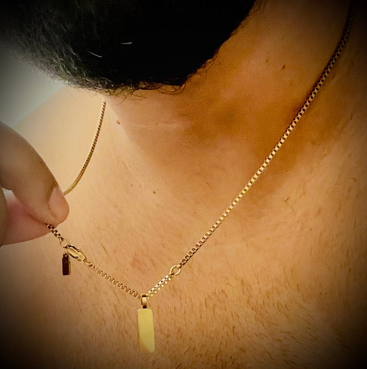 Customer photo review of Minimal Pendant Necklace Duo