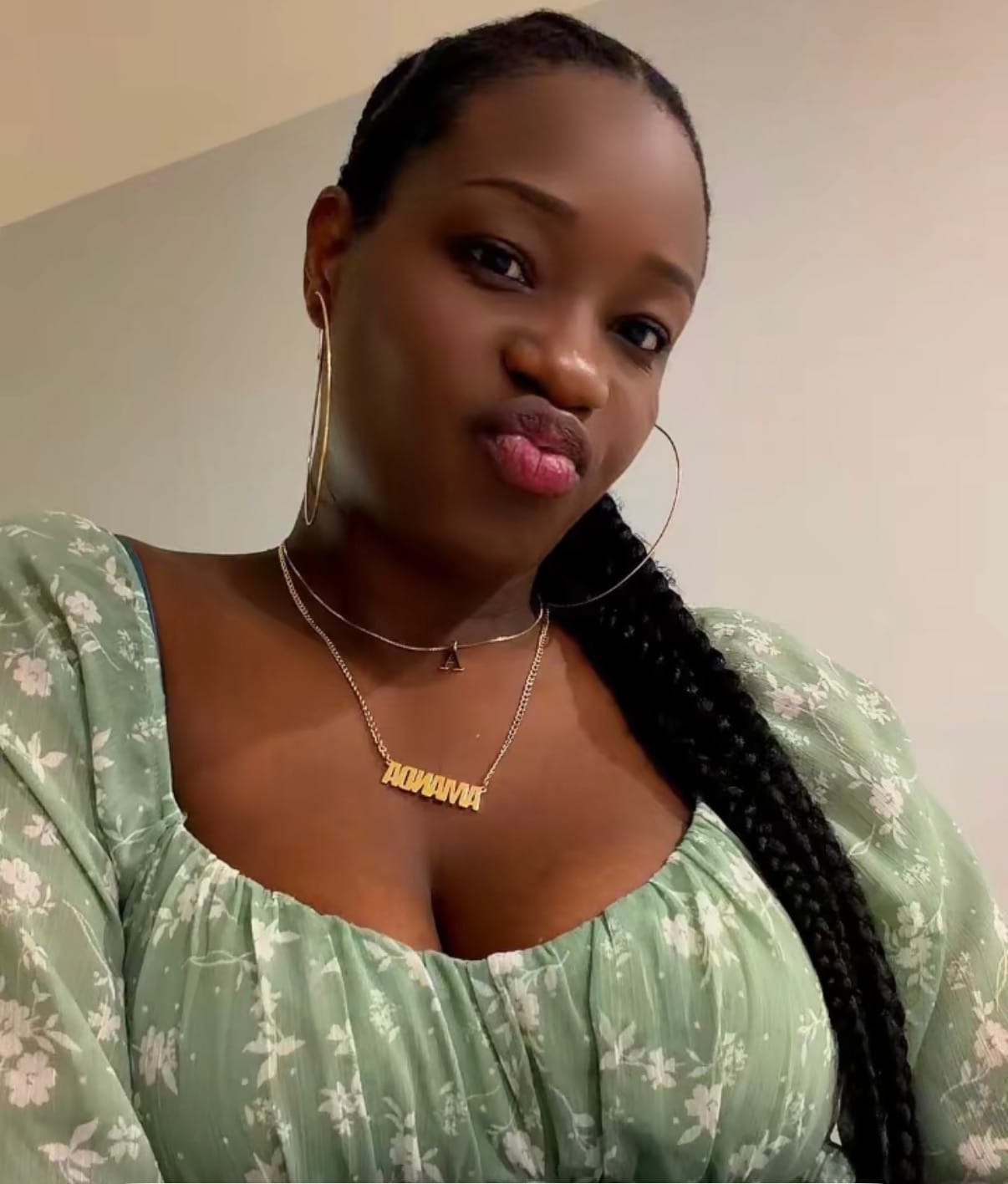 Customer photo review of Block Name Necklace w/ Cuban Chain