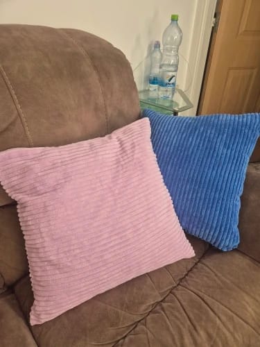 Customer photo review of Lilac Corduroy Cushion Cover
