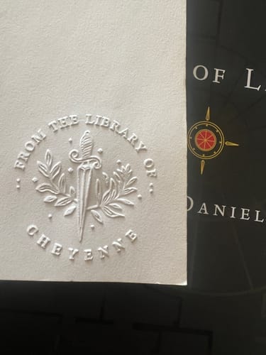 Customer photo review of Custom Book Embosser