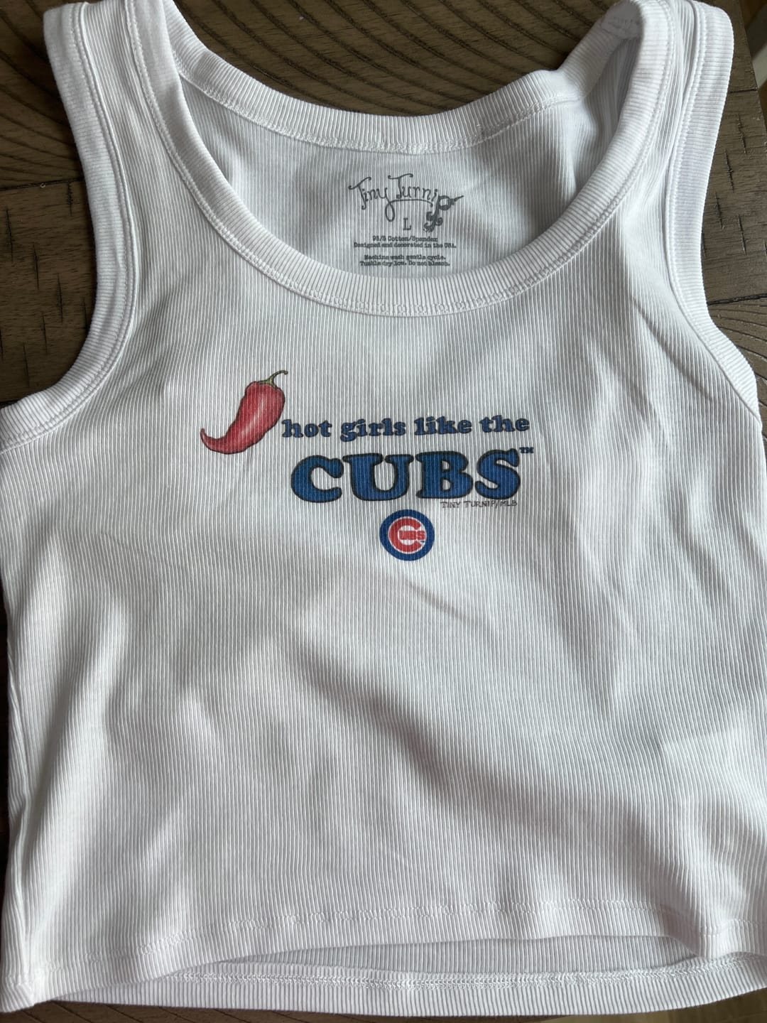 Customer photo review of Chicago Cubs Hot Girls Crop Tank