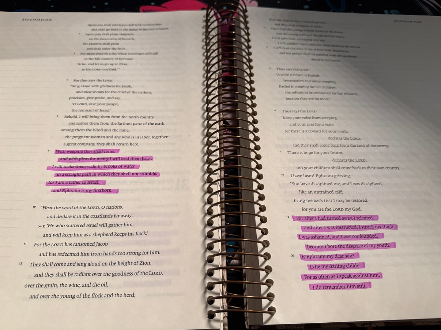 Customer photo review of Spiral Bible™ - ESV - Old Testament - History