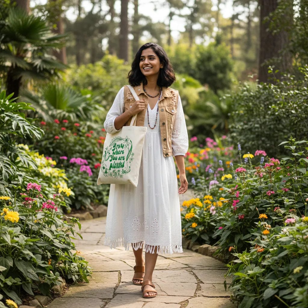 Customer photo review of Wrapzy Planted Canvas Tote Bag