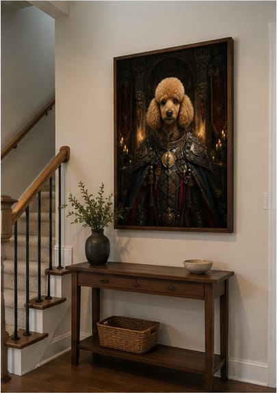 Customer photo review of Custom Medieval Royal Pet Portrait Canvas