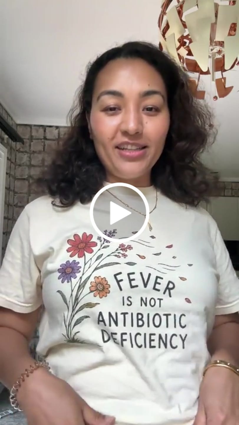 Customer video review of Fever is Not Antibiotic Deficiency T-shirt