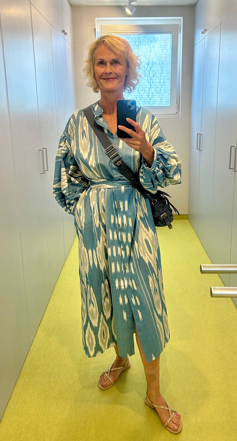 Customer photo review of Victoria Ikat Cotton Dress