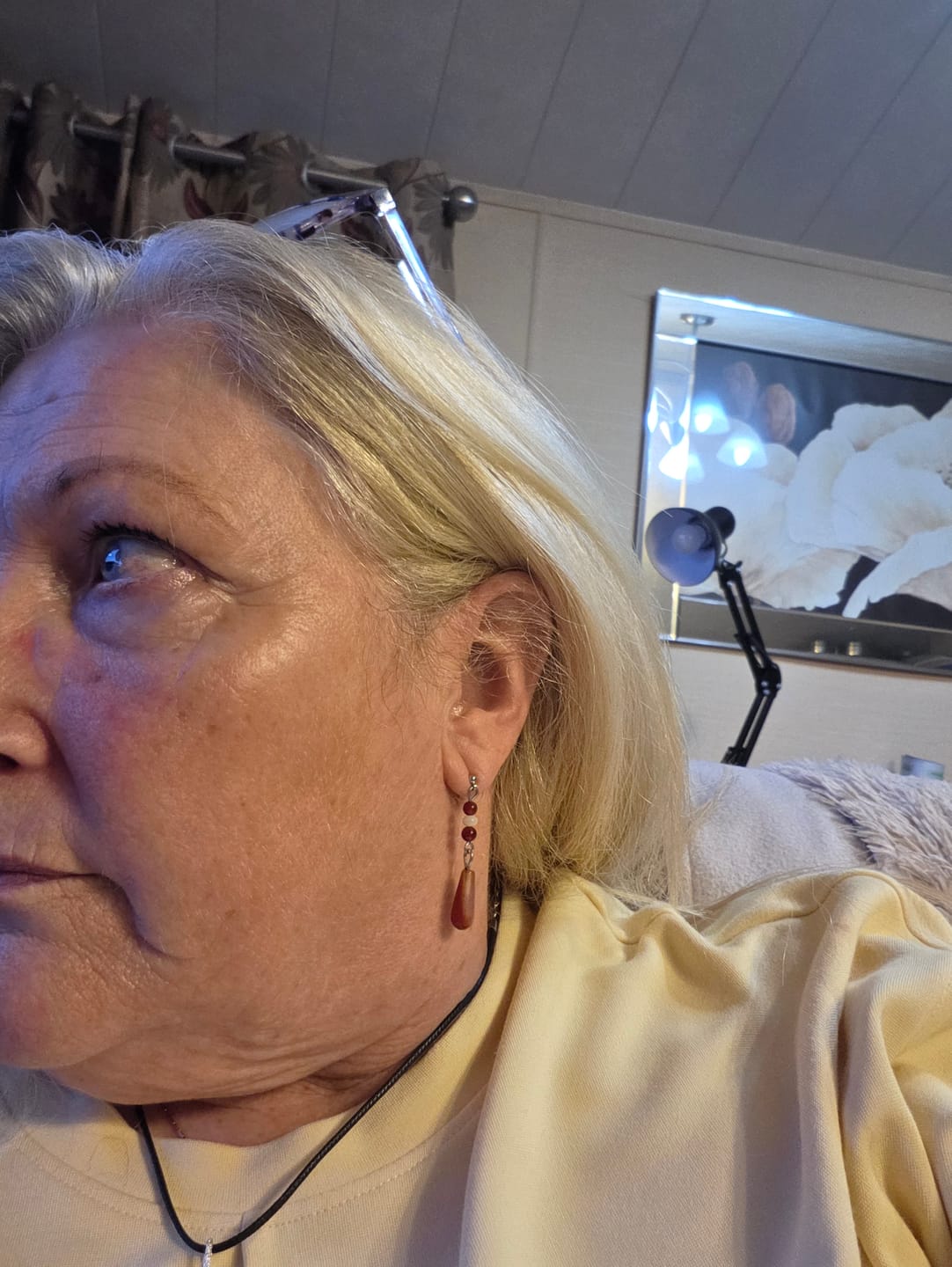 Customer photo review of Carnelian Earrings - Teardrops