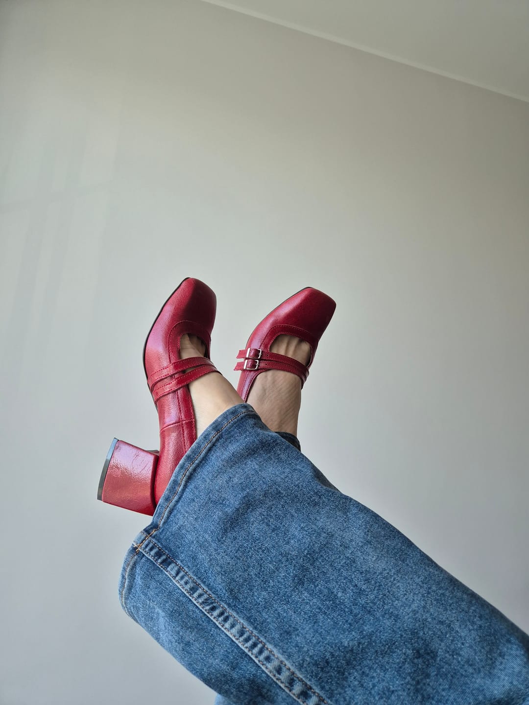 Customer photo review of "Vinyl Heels, Red"