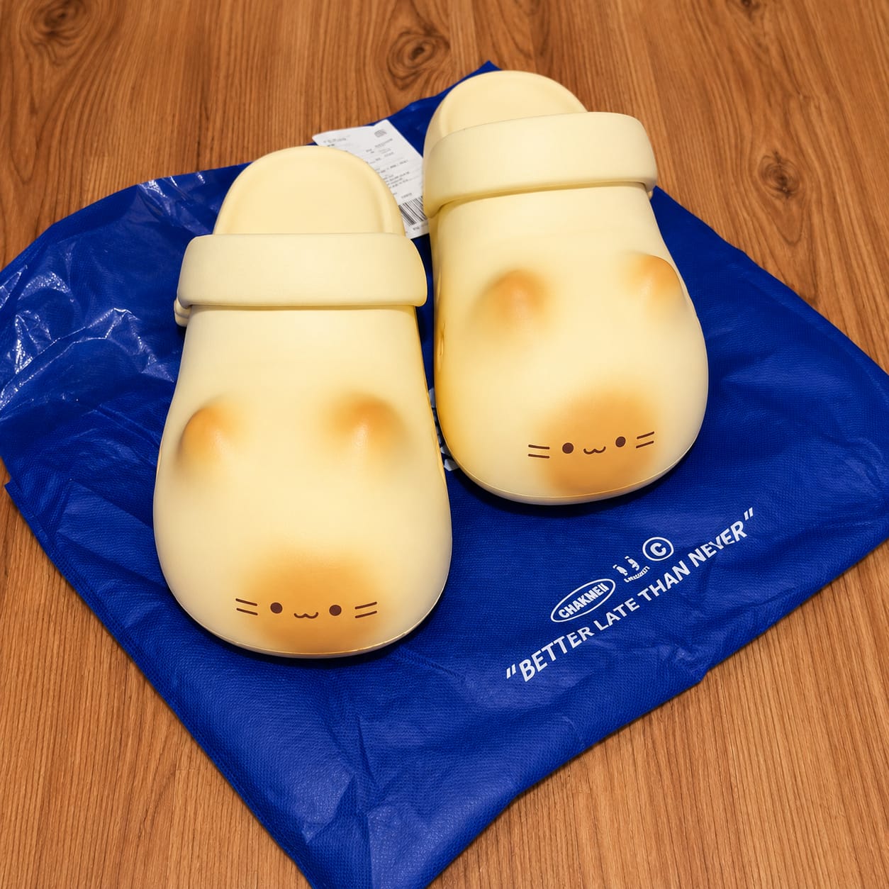 Customer photo review of Pantuflas con Huellita de Gatito