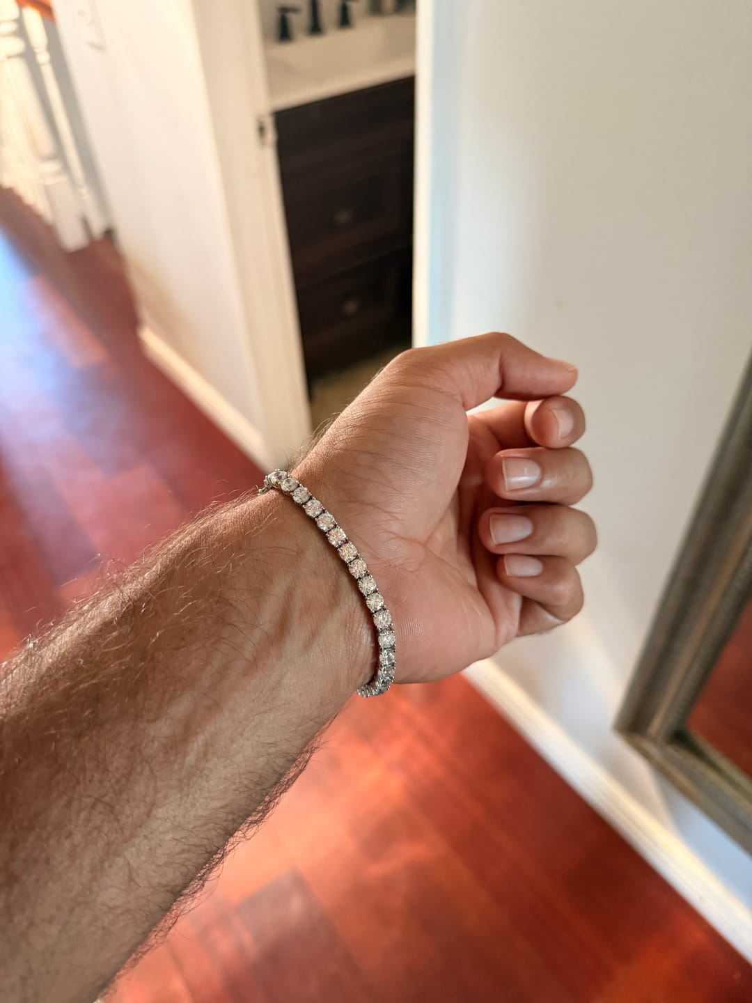 Customer photo review of 5mm Moissanite Tennis Bracelet - Silver - D Color - VVS1