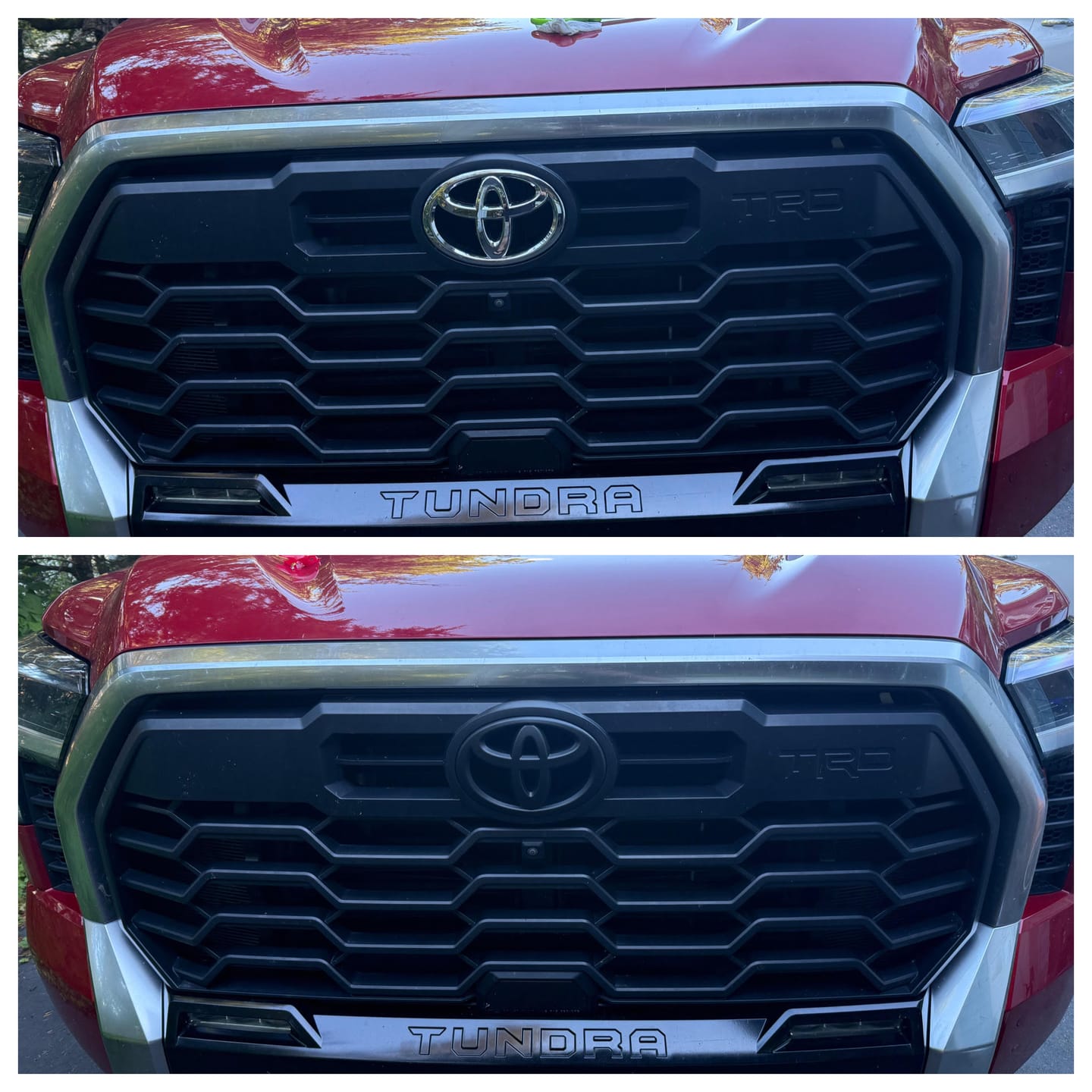 Customer photo review of NEW 2022-2026 Tundra Matte Blackout Overlay Front Grille Emblem
