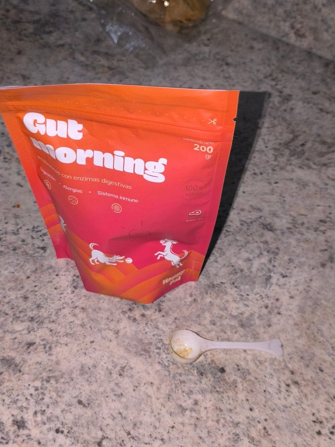 Customer photo review of Gut Morning I Probióticos para perros. Suplemento para Salud Digestiva y Salud Intestinal