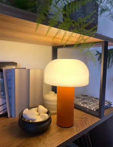 Customer photo review of Sol Cordless Metal Mushroom Table Lamp | Rechargeable Dimmable Bedside Night Light