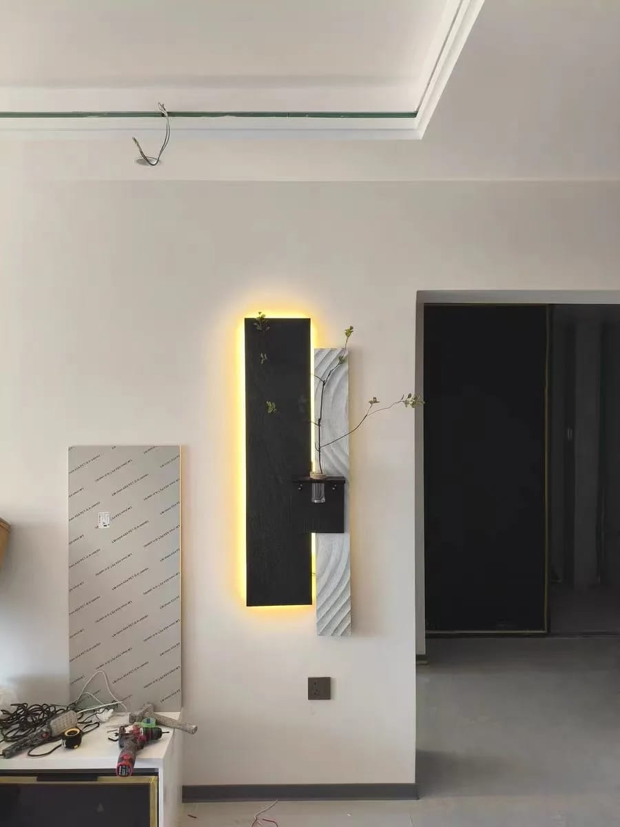 Customer photo review of Stone Abstract Mural Light